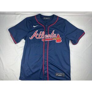 Authentic Nike Ronald Acuna Jr. Navy Atlanta Braves Road Swingman Jersey Men M
